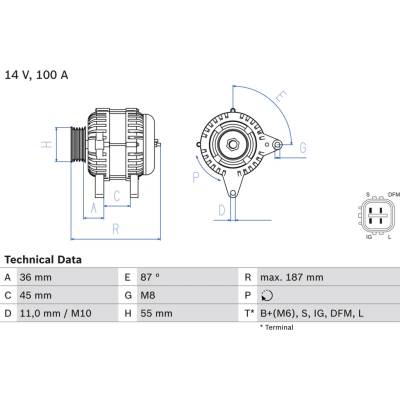 Alternátor BOSCH 0 986 046 120