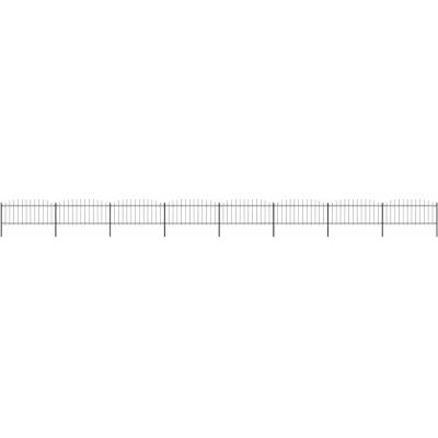 OMAXI Zahradní plot s kopím nahoře ocelový 1339 x 75 cm černý 714394