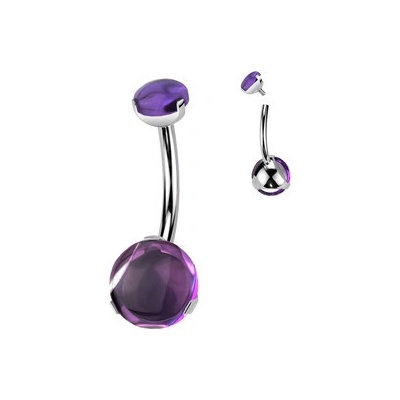 Šperky4U piercing do pupíku titan Amethyst TIT1365