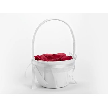 Image 1 of PartyDeco Бяла сатенена кошница за листенца от рози