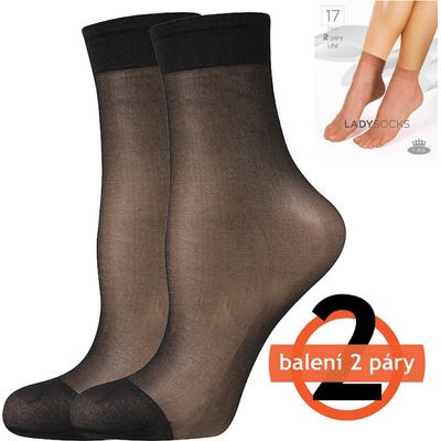 Lady B Lady 17 DEN Silonové ponožky 2 páry nero