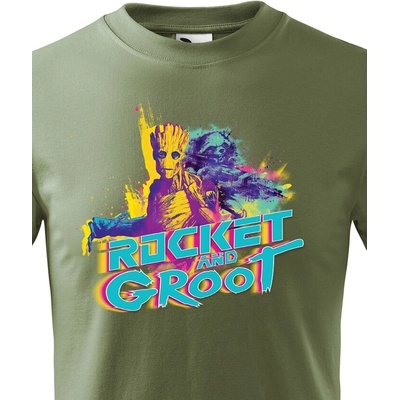 Dětské tričko Groot a Rocket Military Canvas Bezvatriko.cz 2351