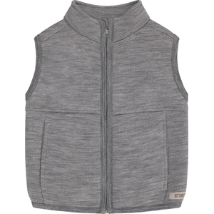 Huttelihut Детски вълнен елек Huttelihut Kid's Vest Wool Brushed Inside Merino vest - Medium Grey Melange - размер 98 (EU) (703-7725-0112)