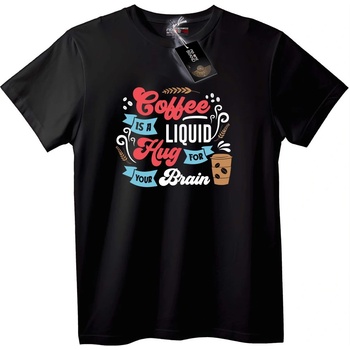 NOONEBRAND Тениска Кафе: Течна прегръдка за мозъка - S, Black