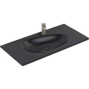 Villeroy & Boch Antao - Мебелна мивка 100х50 см, с преливник, отвор за смесител, CeramicPlus, Pure Black 4A76ABR7 (4A76ABR7)
