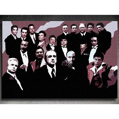 Ručne maľovaný POP Art obraz The MAFIA Family - 60x40 cm