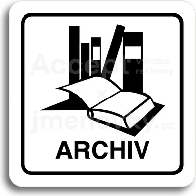 ACCEPT Piktogram archiv - bílá tabulka - černý tisk