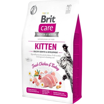 Brit Care Cat bez obilovin pro zdravý růst a vývoj koťat s kuřetem a krocanem 2 kg