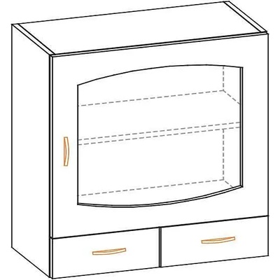 Горен шкаф с витрина Paula 60 ВВШ