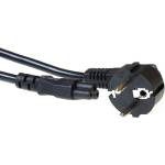 ACT Powercord мрежов конектор Schuko CEE 7/7 мъжки (ъглов) - C5 IEC, 1, 5 м, черен (AK5408)