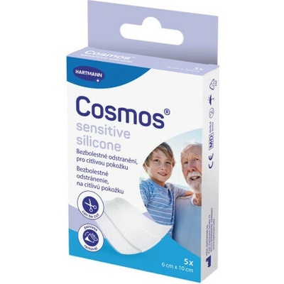 COSMOS Sensitive Silicone náplasť na rany na citlivú pokožku inovácia 2025 5 ks