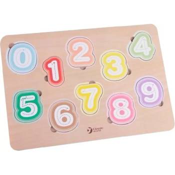 Image 1 of Classic World Детска, образователна играчка дървен пъзел с числа