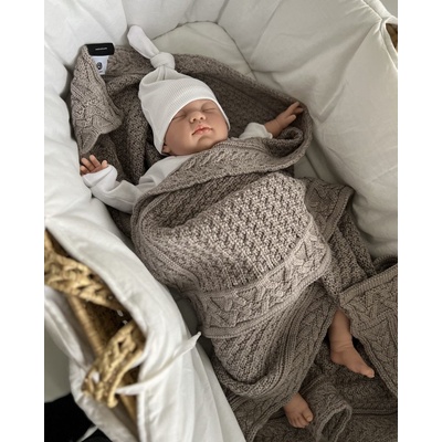 Lullalove dečka z vlny Merino vzor Keksík Premium Šedo Béžová – Zboží Dáma