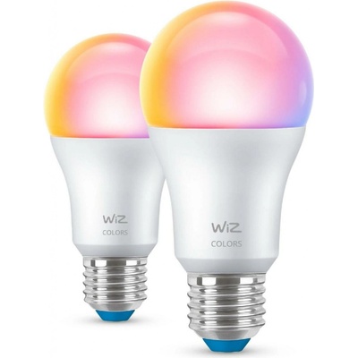 WiZ SET 2x LED žárovka E27 A60 8W 60W 806lm 2200-6500K RGB IP20, stmívatelná