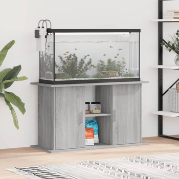 Image 1 of vidaXL Поставка за аквариум, сив сонома, 101x41x58 см, инженерно дърво (833613)