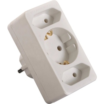 Anco 321179 1 заземяване + 2 евро 2, 5A 250V бял 3-полюсен разпределител (321179)