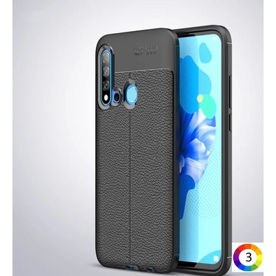 Huawei P20 lite (2019) Удароустойчив Litchi Skin Калъф и Протектор