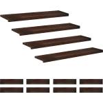 vidaXL Стъпала за стълби 12 бр. 120 x 30 x 2 cm Тъмен кафяв (3446387)
