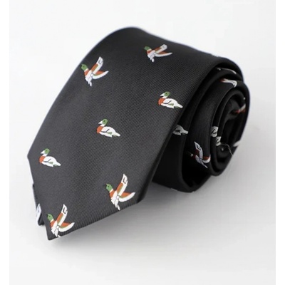 Decofashion Kravata černá s letícími kachnami