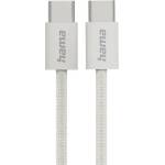 Hama Кабел за зареждане "Fabric", USB-C - USB-C, 1 m, Nylon, сив (HAMA-201728) - xtreme