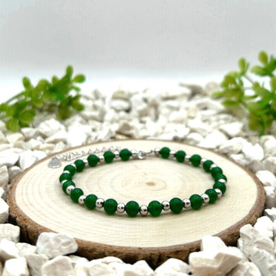Certom stříbrný náramek Jadeit malaysia 0081