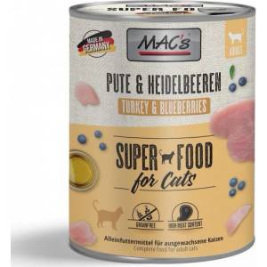 MAC's Mac’s Cat Adult, консерва за пораснали котки, БЕЗ ЗЪРНО, с Пуешко месо и горски боровинки (мин. 70% месо), 800 гр - Германия - 866VE