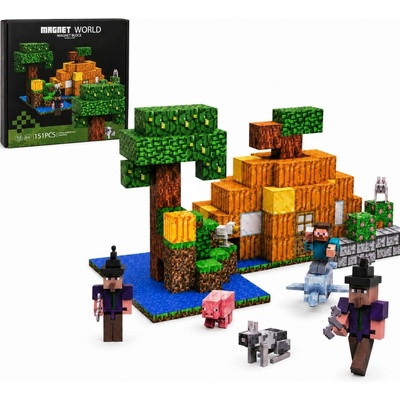 iMex Toys Magnetická stavebnice 151 ks ve stylu minecraft
