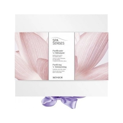 Skeyndor Spa Senses Purifying and Moisturizing bahenní peeling 200 ml + mléko orchidej a divoká růže 200 ml darčeková sada
