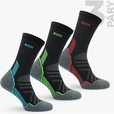 ROX Treksy High odlehčené trekové 3pack černá