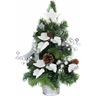 MagicHome ozdobený strieborný kvet 20 cm