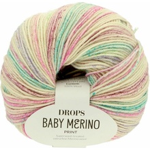 Drops Baby Merino PRINT 105 krémovo ružovo tyrkysová
