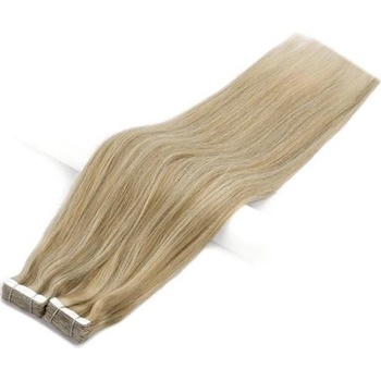 Vlasové PU pásky tape in na prodlužování vlasů 50cm balayage 16/60 plavá blond / platina
