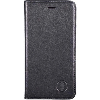 JT BERLIN LeatherBook Tegel Case - хоризонтален кожен (естествена кожа) калъф тип портфейл за iPhone XS, iPhone X (черен)