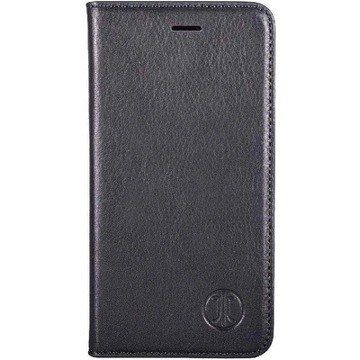 JT BERLIN LeatherBook Tegel Case - хоризонтален кожен (естествена кожа) калъф тип портфейл за iPhone XS, iPhone X (черен)