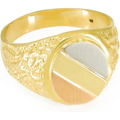 sZlato.cz 3468 Zlatý pánský prsten z bílého červeného a žlutého zlata