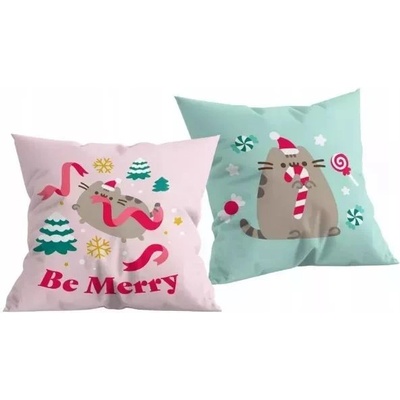 Halantex Pusheen: Коледна възглавница - 40 x 40 см, двустранна (PUS-3587C)