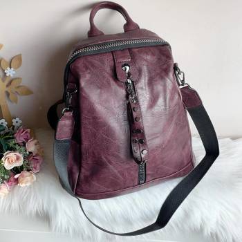 Image 1 of Бордо дамска чанта/раница Модел-2402