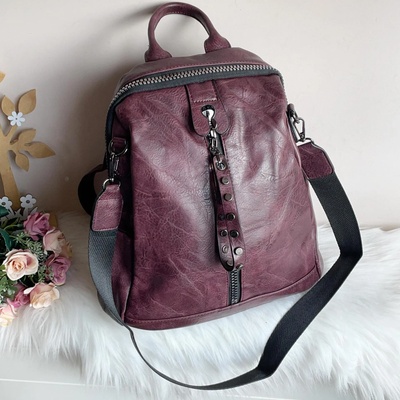 Бордо дамска чанта/раница Модел-2402