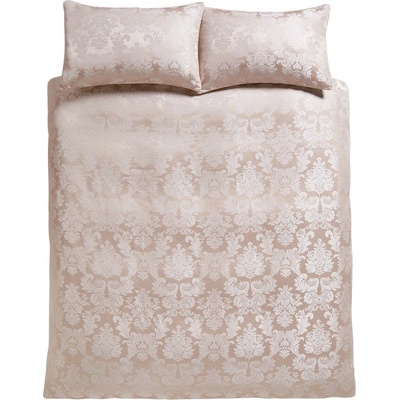 Catherine Lansfield Бежово двойно удължено спално бельо от дамаск 230x220 cm Damask Jacquard - Catherine Lansfield (BD/44737/W/KQS/CHP)