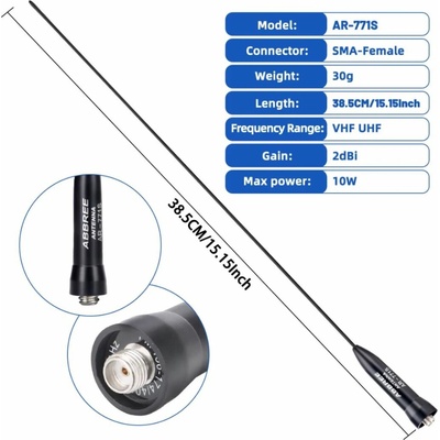 ABBREE AR-771 Dual Band anténa 38 cm SMA-F