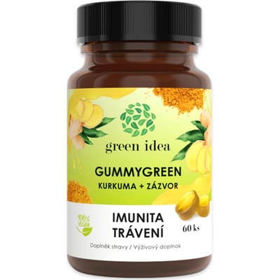 Green idea Kurkuma + zázvor GummyGreen 60 ks