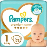 Pampers Бебешки пелени Pampers Premium Care - VP, Размер 1, 2-5 kg, 72 броя (1100024810) - ozone