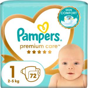 Pampers Бебешки пелени Pampers Premium Care - VP, Размер 1, 2-5 kg, 72 броя (1100024810) - ozone