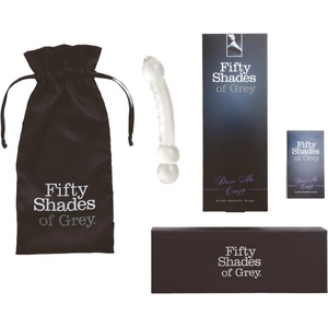 Fifty Shades of Grey - стъклено дилдо - релефен - прозрачно