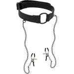 Fetish Submissive O Ring Gag & Nipple Clips Vegan Leather