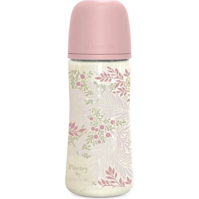 Suavinex Poetry SX Pro Physiological L бебешко шише 6 m+ Dense Flow - Pink 360ml