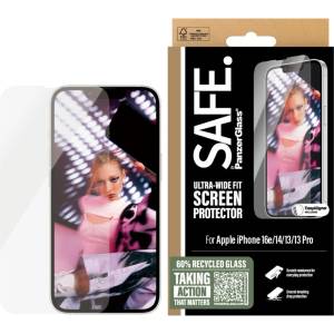 Panzer Стъклен протектор Safe за Apple iPhone 17E, iPhone 16E, 14, 13, 13 Pro, UWF, Прозрачен