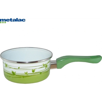 Metalac smaltovaný randlík s rúčkou 12 cm - 0,5L TRÁVA