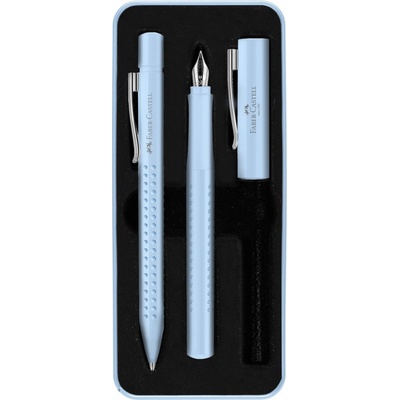 Faber Castell 201524 Grip dárková sada plnícího a kuličkového pera světle modrá 3 ks
