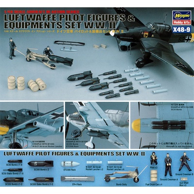 Hasegawa Luftwaffe Pilot Figures and Equipment Set WWII 1:48